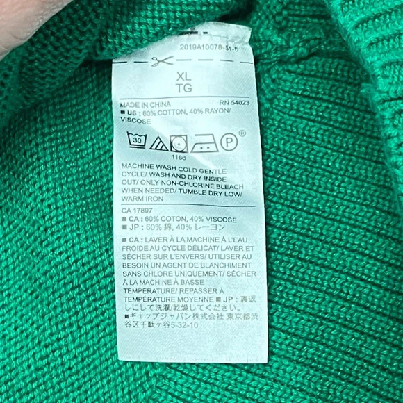 Banana Republic medium weight green v-neck sweater size XL womens - Picture 8 of 8